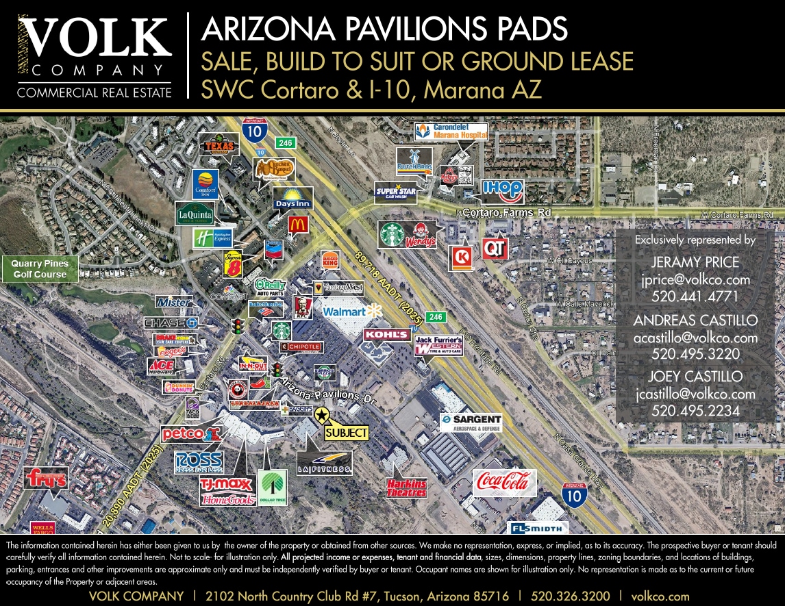 SWC N Cortaro Rd & I-10, Tucson, AZ for lease Aerial- Image 1 of 12