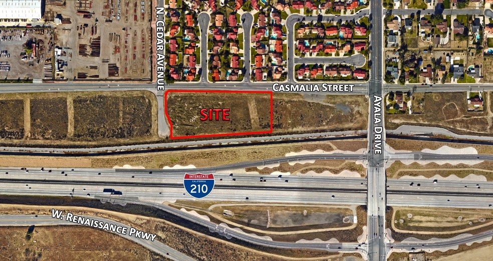 S/E North Cedar Ave / West Casmalia St, Rialto, CA for sale - Aerial - Image 1 of 1