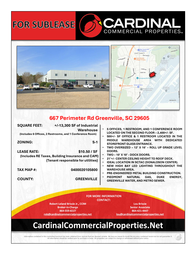 667 Perimeter Rd, Greenville, SC for lease Building Photo- Image 1 of 8