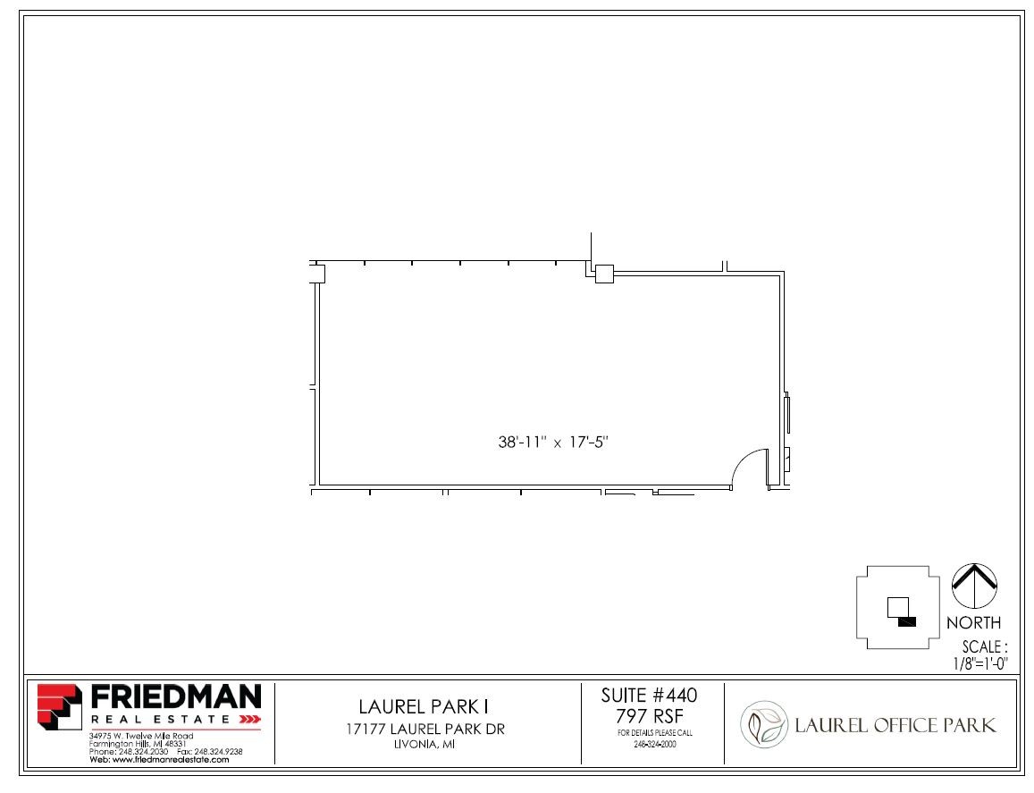 17177 N Laurel Park Dr, Livonia, MI for lease Floor Plan- Image 1 of 2