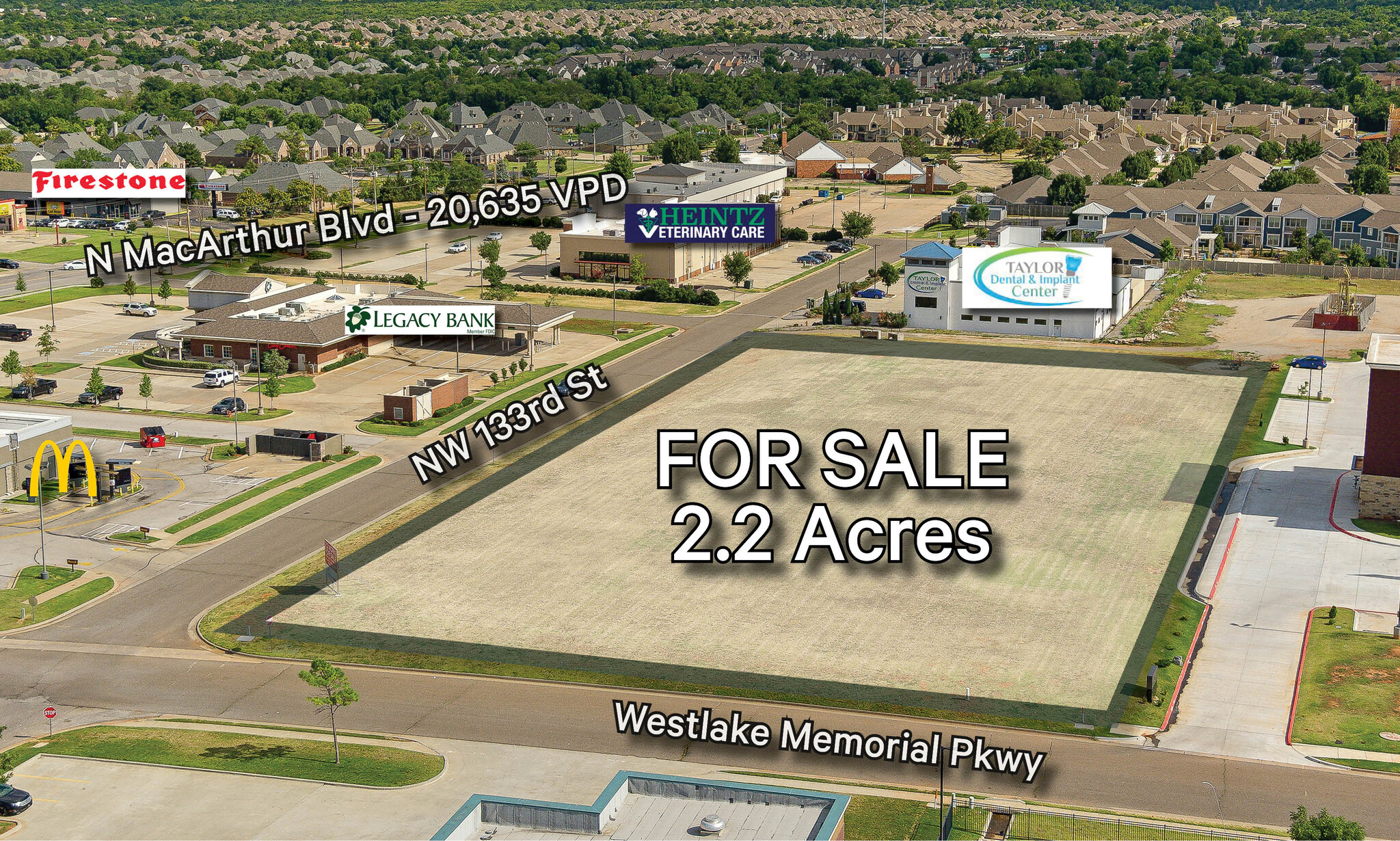 Westlake Memorial Pkwy & NW 133rd St, Oklahoma City, OK for sale Primary Photo- Image 1 of 4