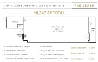 2769 N Lamb Blvd, Las Vegas, NV for lease Floor Plan- Image 2 of 4