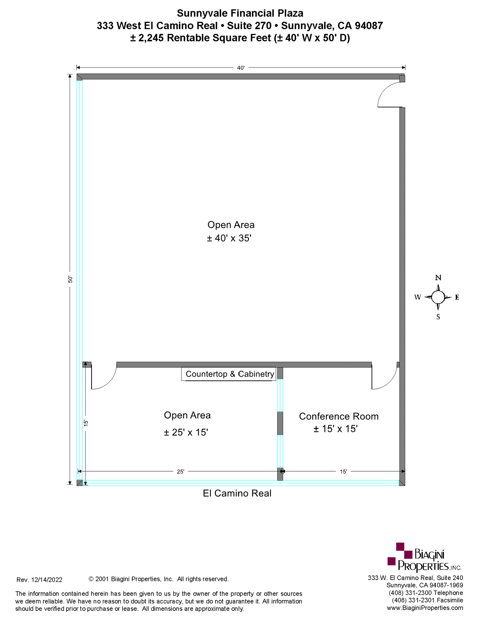 333 W El Camino Real, Sunnyvale, CA for lease Floor Plan- Image 1 of 1