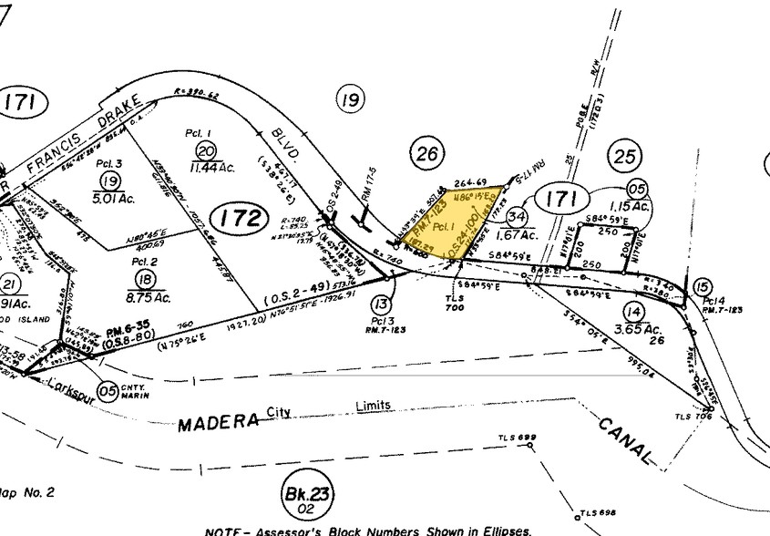 125 E Sir Francis Drake Blvd, Larkspur, CA for lease - Plat Map - Image 2 of 8