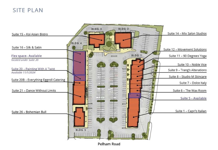 115-1-115-26 Pelham Rd, Greenville, SC for lease - Site Plan - Image 2 of 12