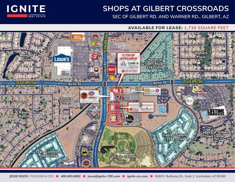 35 E Warner Rd, Gilbert, AZ for lease - Aerial - Image 1 of 7