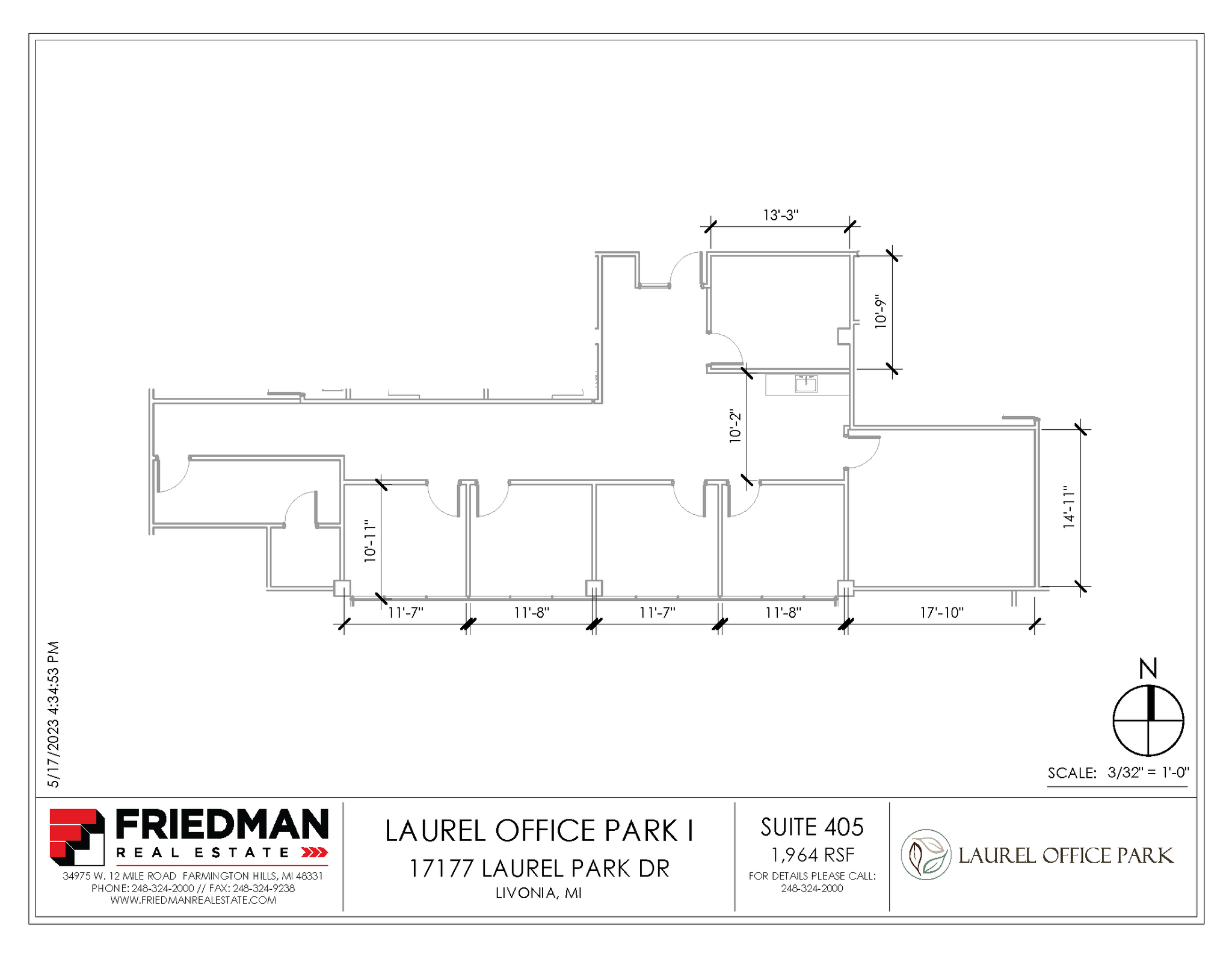 17177 N Laurel Park Dr, Livonia, MI for lease Floor Plan- Image 1 of 2