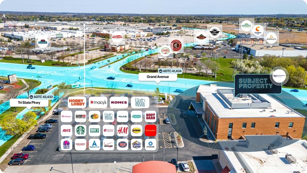 6155 Grand Ave, Gurnee, IL for sale - Aerial - Image 2 of 2