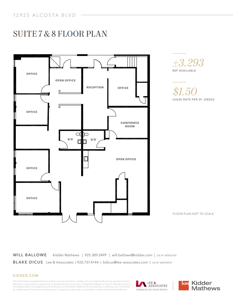 12925 Alcosta Blvd, San Ramon, CA for lease Floor Plan- Image 1 of 1