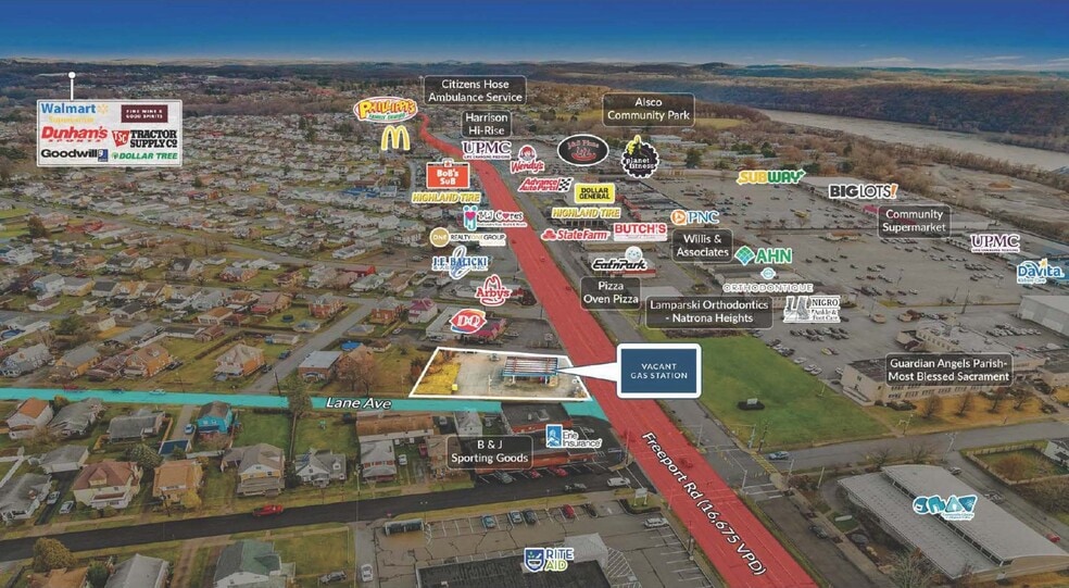1611 Freeport Rd, Natrona Heights, PA 15065 Vacant Gas Station