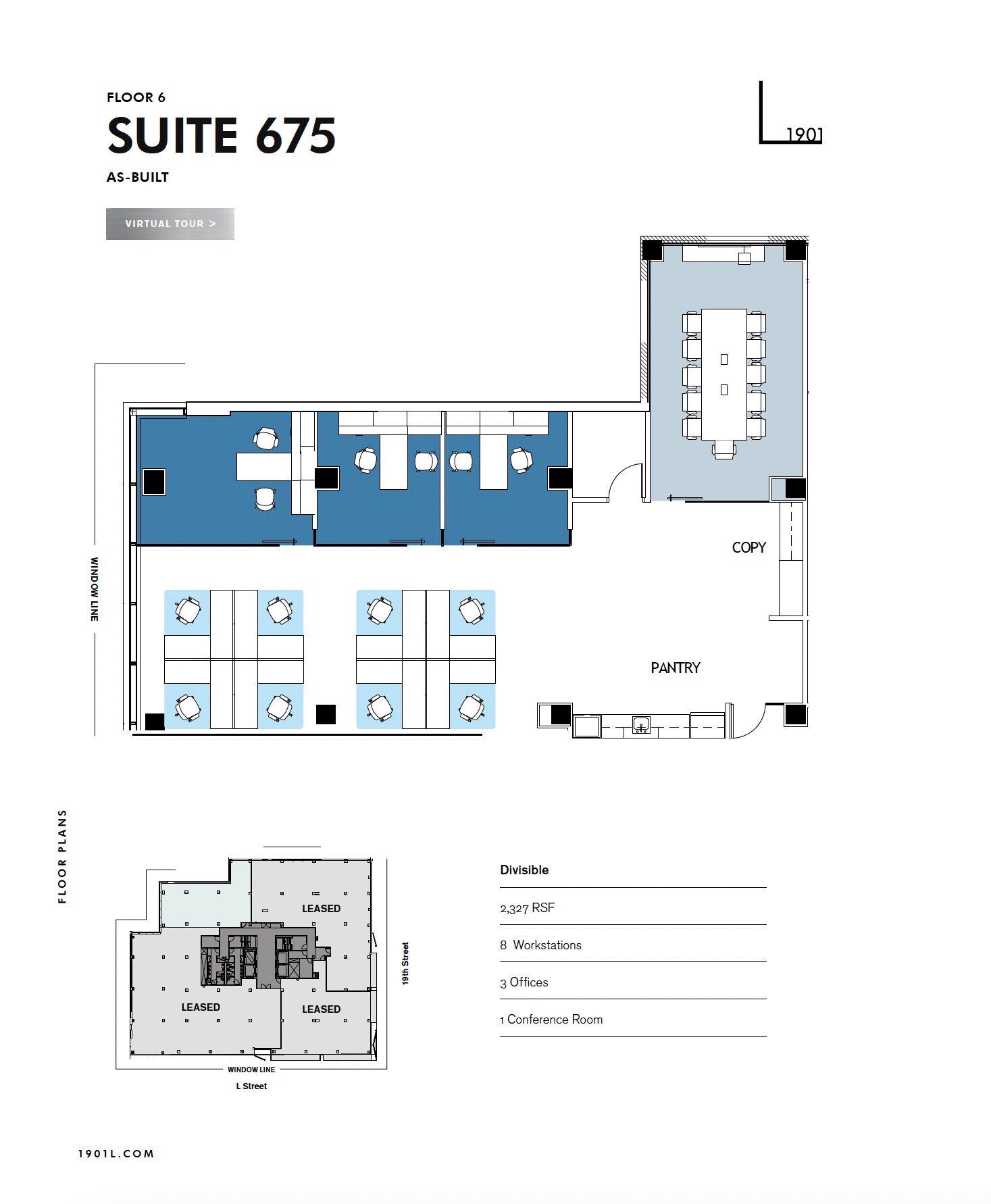 1901 L St NW, Washington, DC for lease Floor Plan- Image 1 of 1