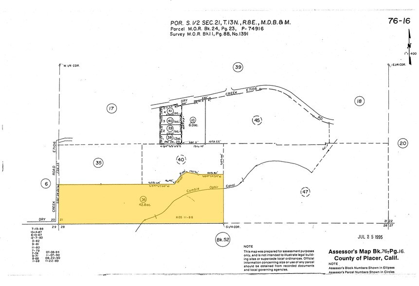 Dry Creek Rd, Auburn, CA for sale - Plat Map - Image 3 of 3
