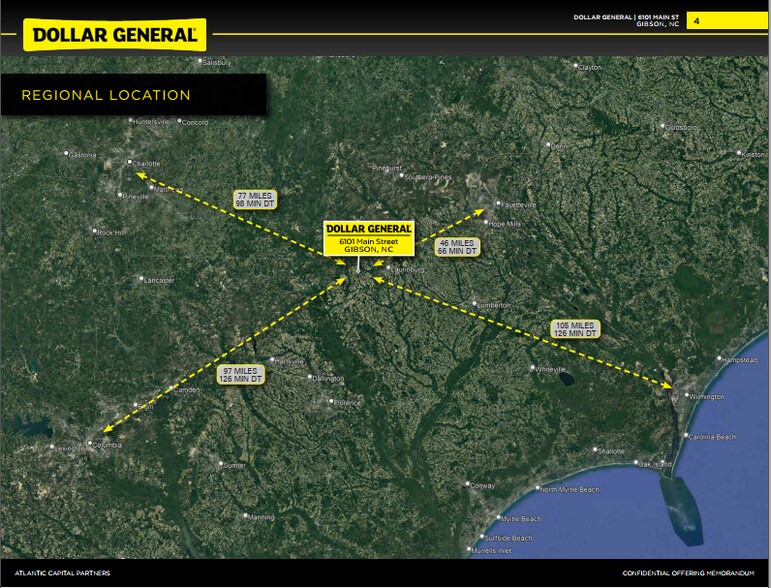 6101 Main St, Gibson, NC 28343 Dollar General 6.25 Cap in NC