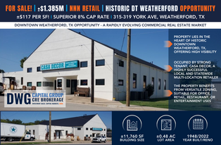 NEW! 8% CAP NNN Retail DT Weatherford - NNN Property