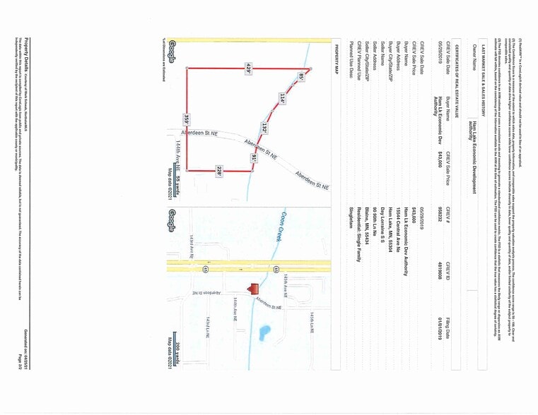 144th St NE, Ham Lake, MN for sale - Aerial - Image 3 of 3