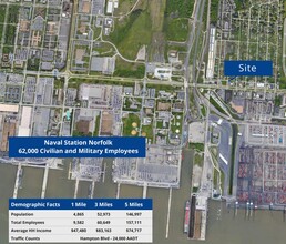 8508-8600 Hampton Blvd, Norfolk, VA - aerial  map view