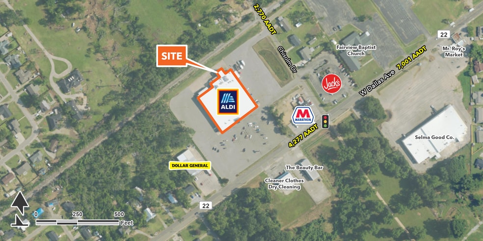 1952 W Dallas Ave, Selma, AL for lease - Aerial - Image 1 of 1