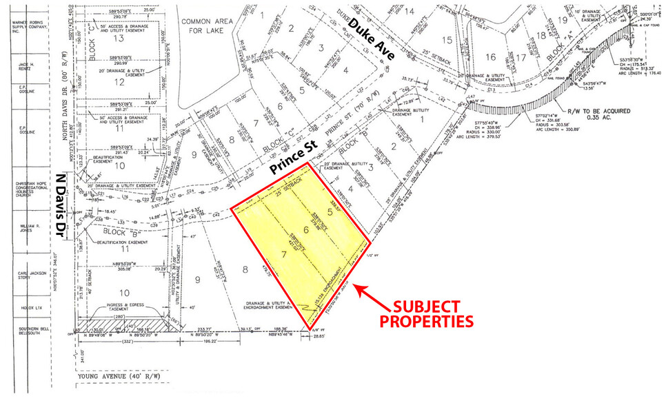 109-113 Prince Street, Warner Robins, GA for sale - Plat Map - Image 3 of 5