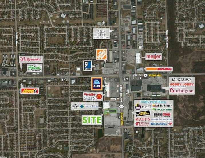 16300 Harlem Ave, Tinley Park, IL for lease - Aerial - Image 3 of 4