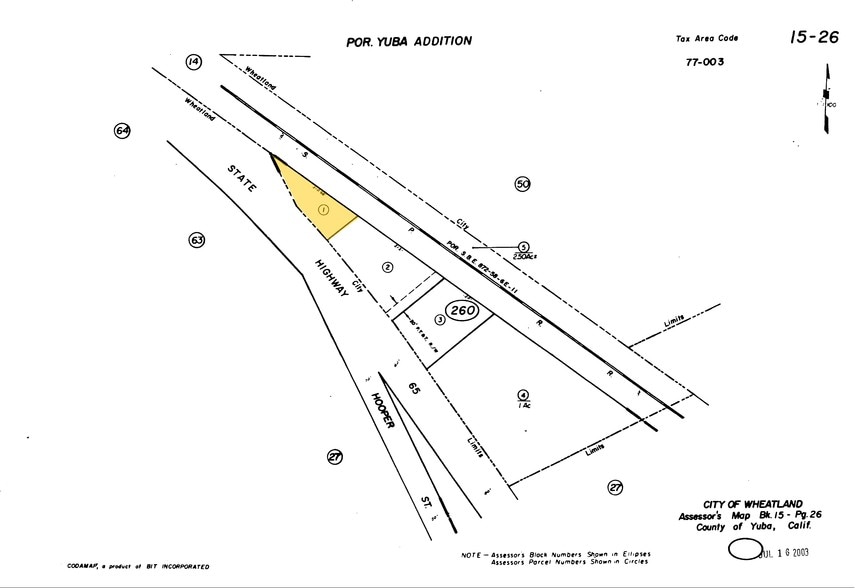 2021 State Highway 65, Wheatland, CA for sale - Plat Map - Image 1 of 1