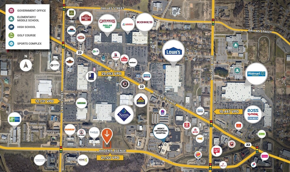 7715 Phoenix Ave, Fort Smith, AR for sale - Aerial - Image 3 of 3