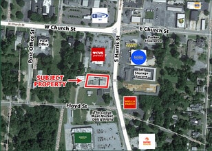 214 S Harris St, Sandersville, GA - AERIAL map view