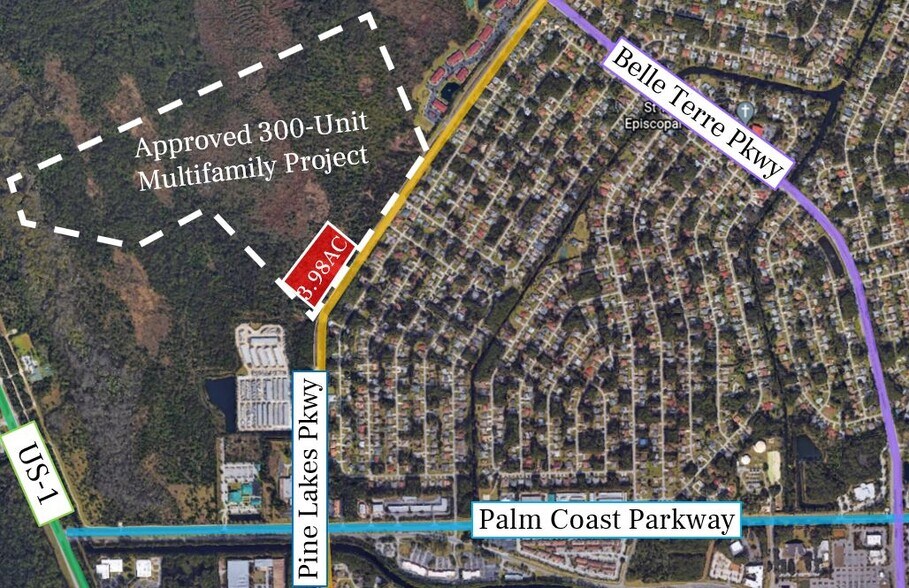 Pine Lakes Parkway, Palm Coast, FL 32164 3.98 AC Commercial Site