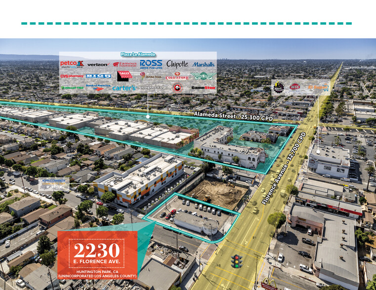 2230 E Florence Ave, Huntington Park, CA for lease - Aerial - Image 1 of 3