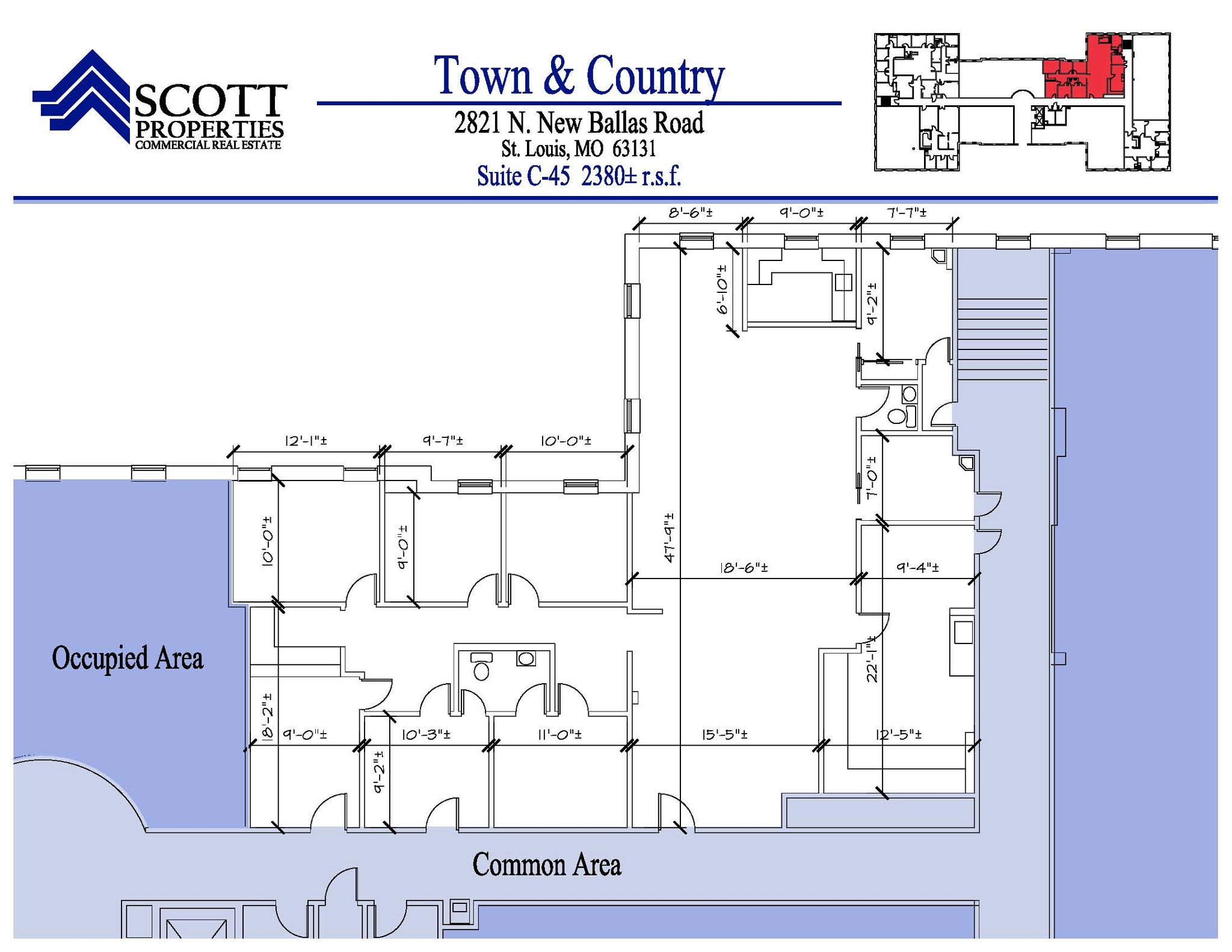 2821 N Ballas Rd, Town And Country, MO for lease Floor Plan- Image 1 of 6