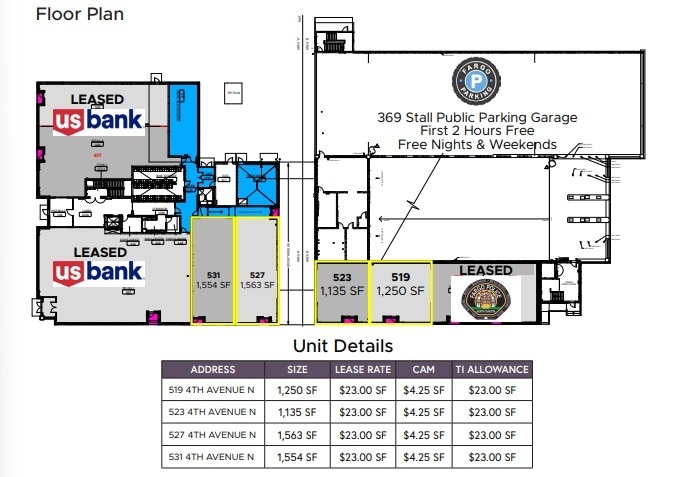 405 Broadway N, Fargo, ND for lease - Floor Plan - Image 2 of 2
