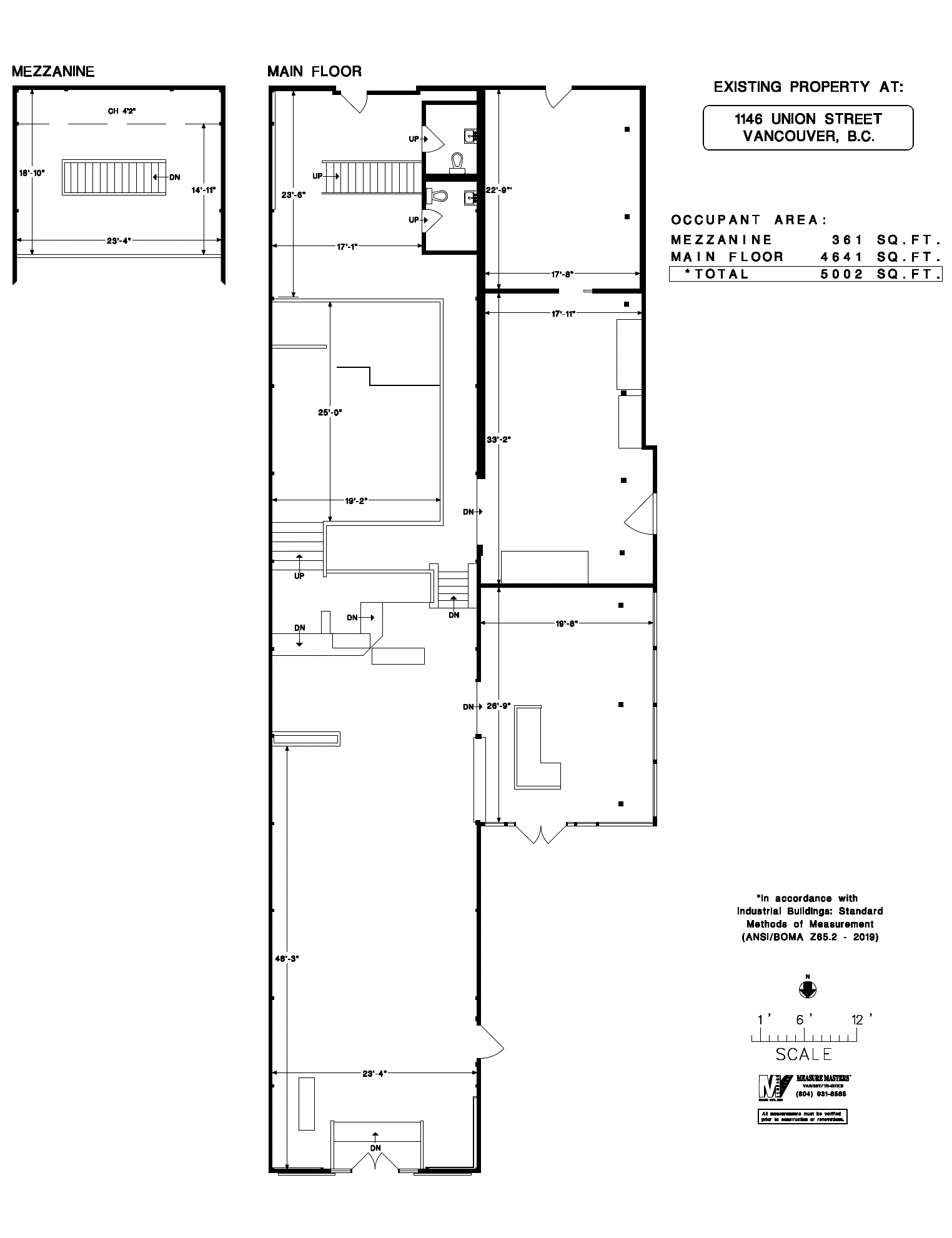 1146 Union St, Vancouver, BC for lease Floor Plan- Image 1 of 4