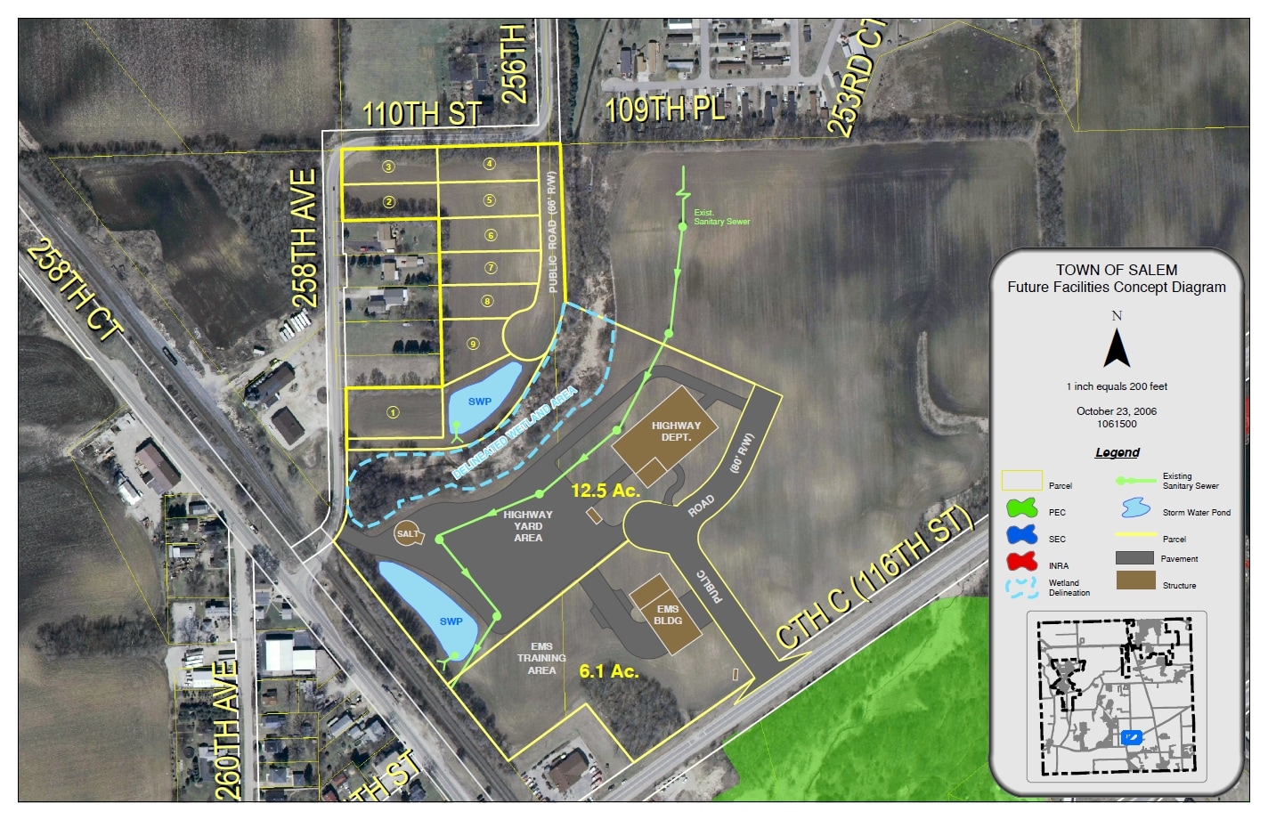 254th Ct, Trevor, WI for sale Aerial- Image 1 of 2