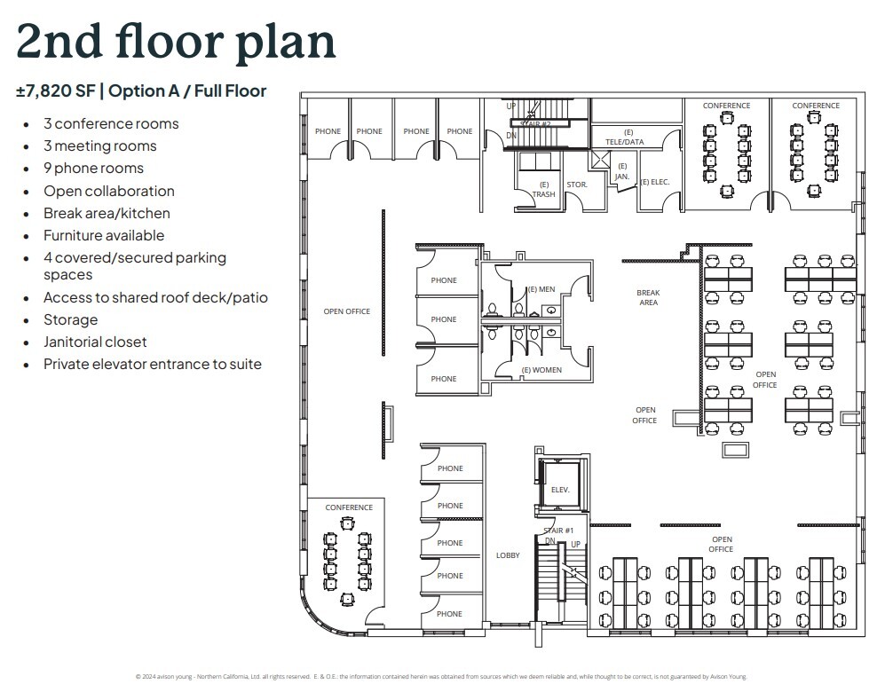 234 7th Ave, San Mateo, CA for lease Floor Plan- Image 1 of 8