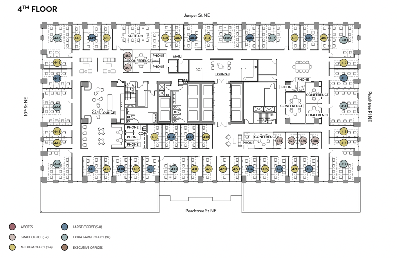 999 Peachtree St NE, Atlanta, GA for lease Floor Plan- Image 1 of 2