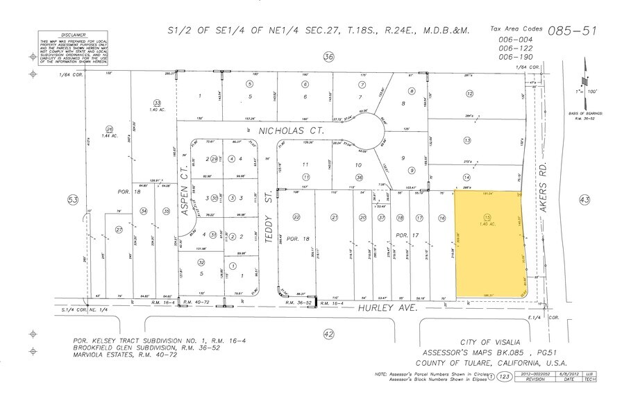 609-611 N Akers St, Visalia, CA for lease - Plat Map - Image 2 of 19