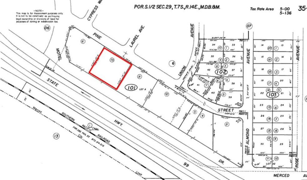 975 Motel Dr, Merced, CA for sale - Plat Map - Image 2 of 4