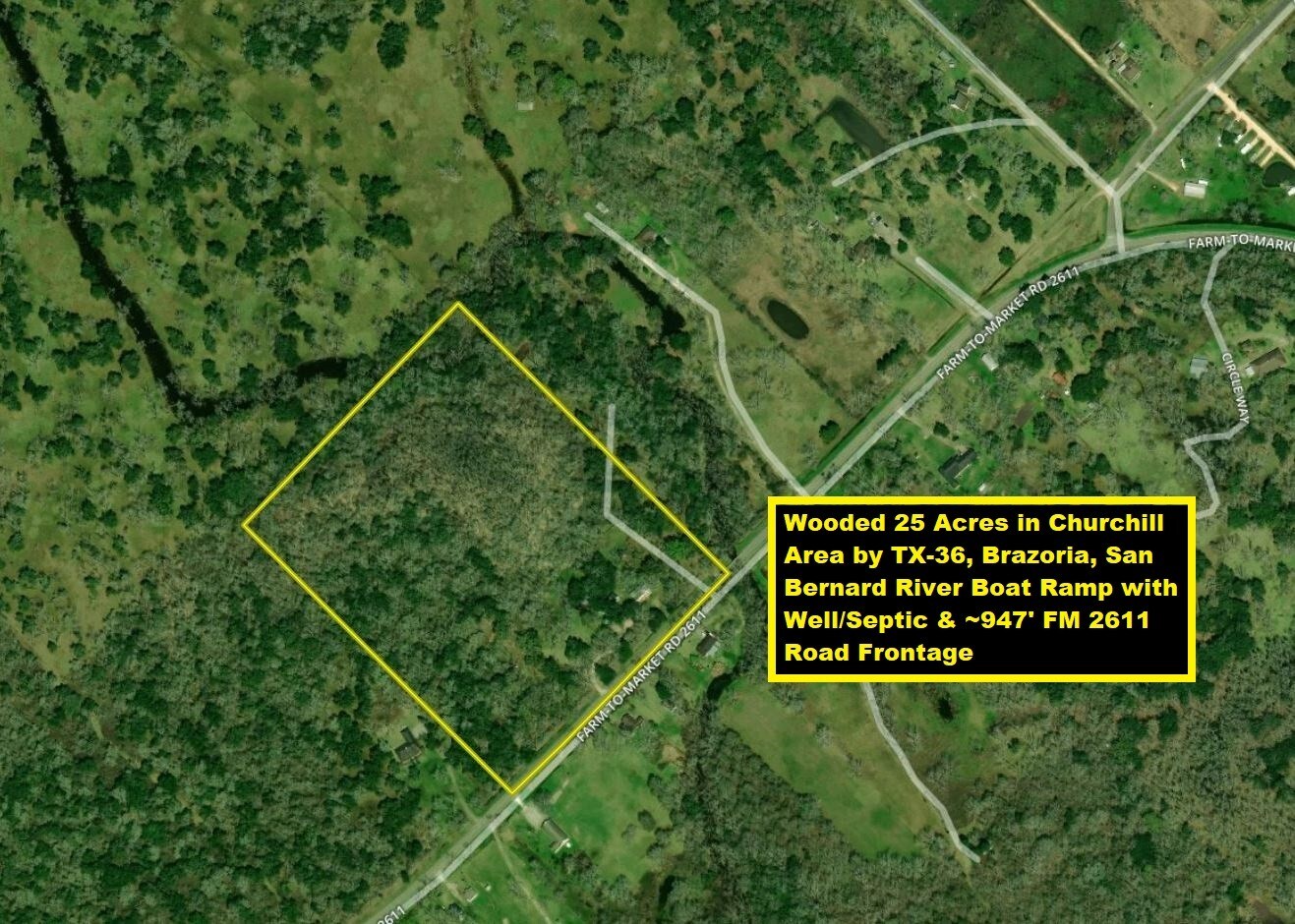 FM 2611, Brazoria, TX for sale Aerial- Image 1 of 1