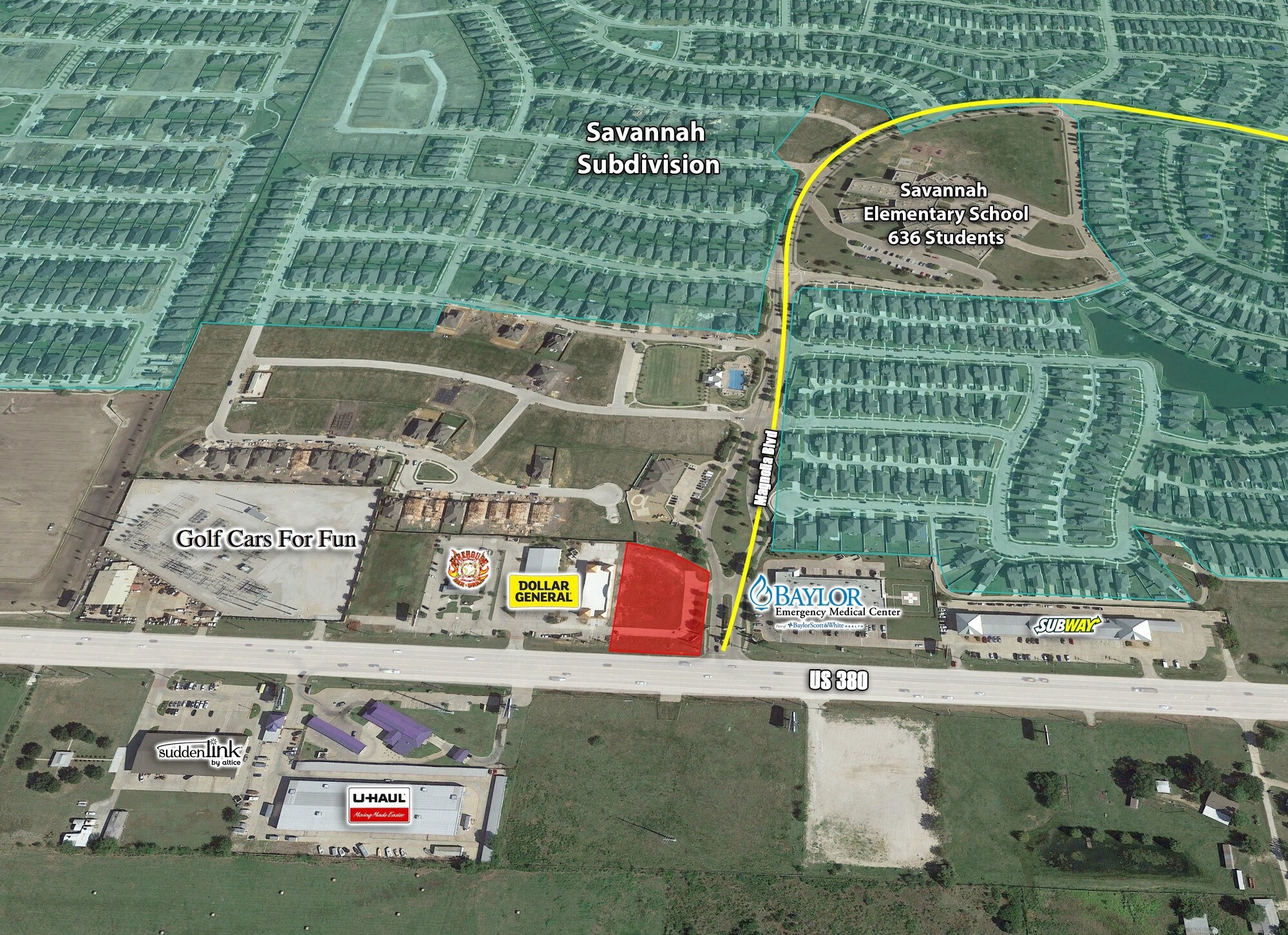 NWC US 380 & Magnolia, Little Elm, TX for sale Aerial- Image 1 of 1