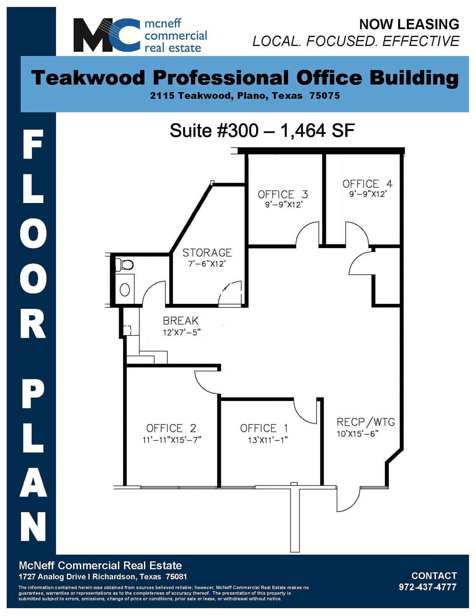2115 Teakwood Ln, Plano, TX for lease Floor Plan- Image 1 of 7