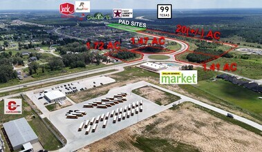 Commercial Corner- San Marcos & San Felipe, Cleveland, TX - AERIAL map view
