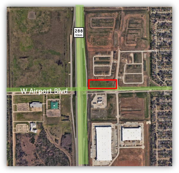5 AC NEC of 288 and W. Airport, Houston, TX for lease - Aerial - Image 1 of 1