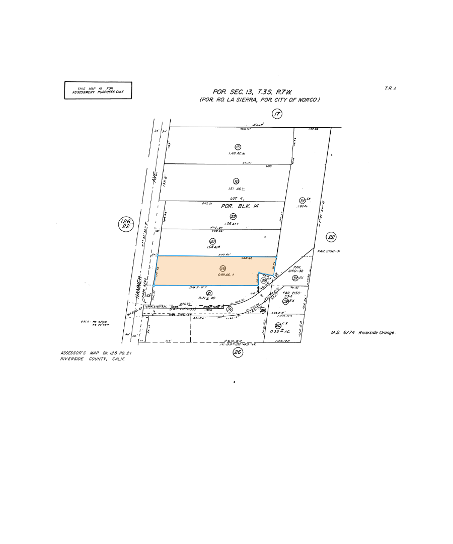 1665 Hamner Ave, Norco, CA for lease Plat Map- Image 1 of 2