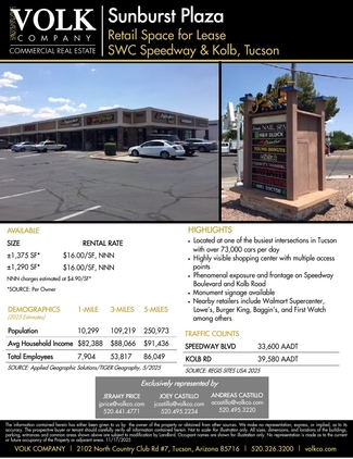 More details for 1035-1061 N Kolb Blvd, Tucson, AZ - Retail for Lease