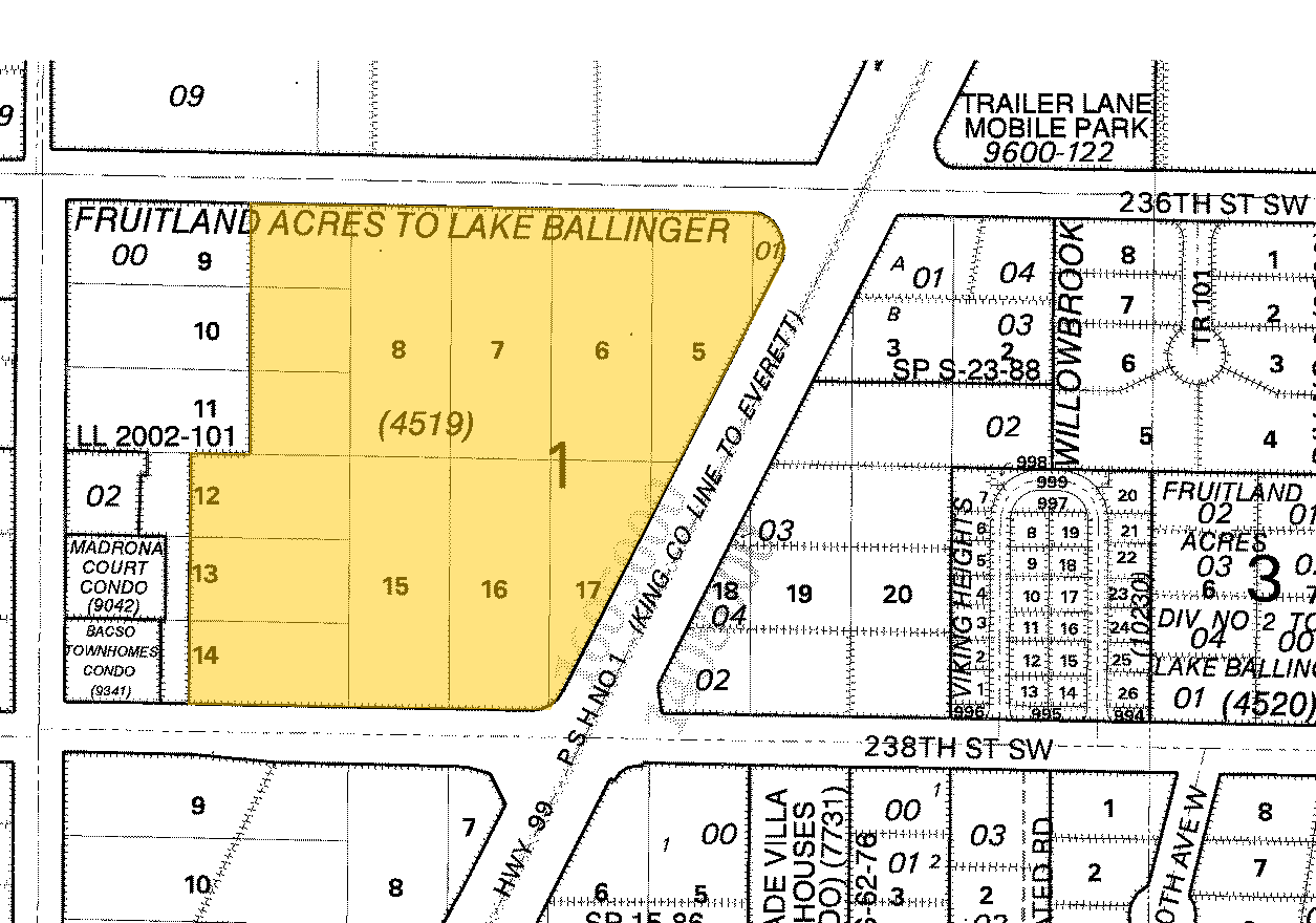 23632 Highway 99, Edmonds, WA for sale Plat Map- Image 1 of 1