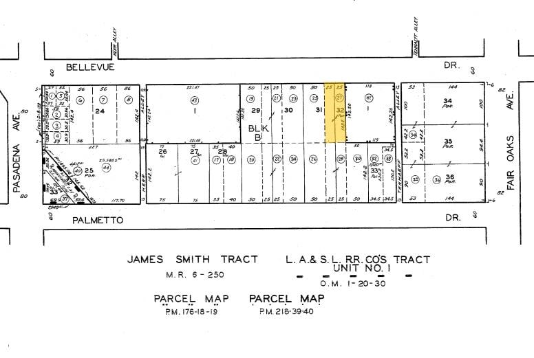 60-64 W Bellevue Dr, Pasadena, CA for sale - Plat Map - Image 2 of 11