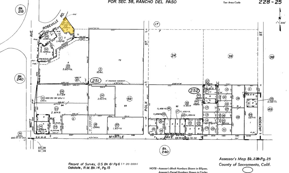 Roseville Rd, North Highlands, CA for sale - Plat Map - Image 2 of 5