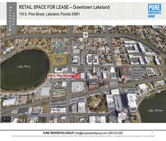 110 E Pine St, Lakeland, FL for lease - Aerial - Image 2 of 4