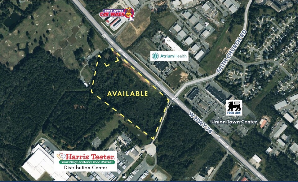 Hwy 74 & Faith Church Rd, Indian Trail, NC for sale - Building Photo - Image 1 of 2