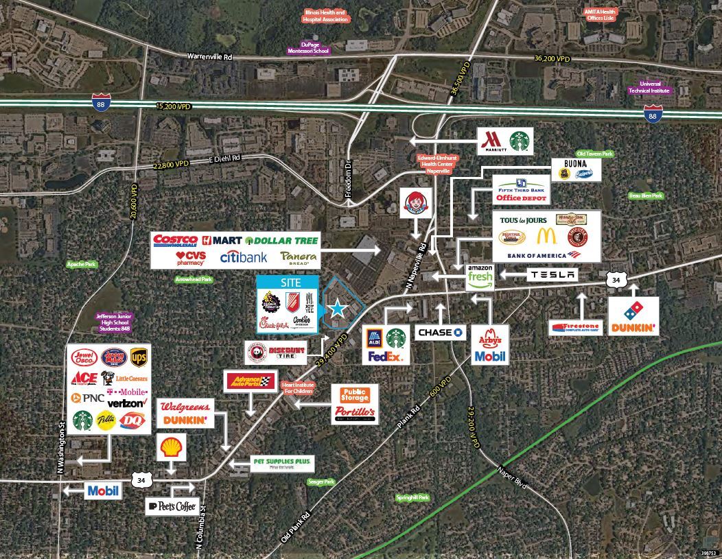 1163 E Ogden Ave, Naperville, IL for sale Aerial- Image 1 of 1