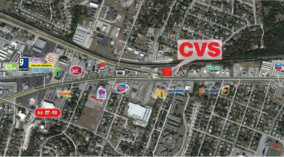 1407 E Highway 190, Copperas Cove, TX for lease - Aerial - Image 2 of 2